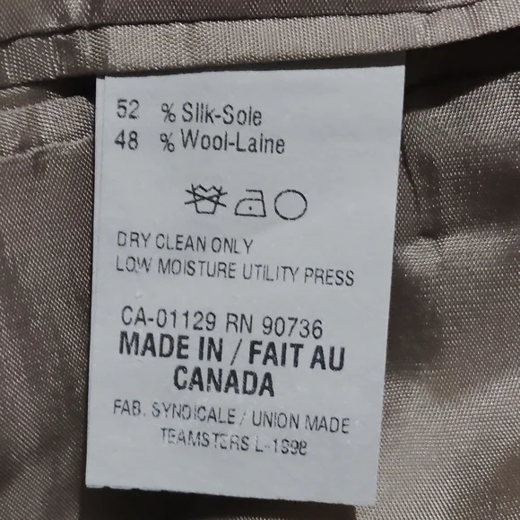 Lauren Ralph Lauren Suit Jacket Size 44R Tan Herringbone Pattern Green Label